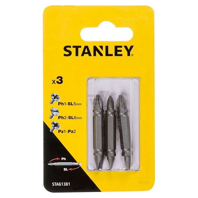 Набор двусторонних отверточных насадок STANLEY 3 шт (STA61382-XJ), фото  | SNABZHENIE.com.ua