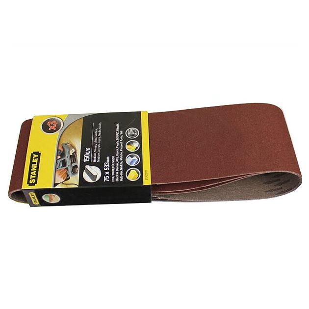 Лента шліфувальна STANLEY 75 x 533 мм, P60, 3 шт/уп (STA33186-XJ), фото  | SNABZHENIE.com.ua