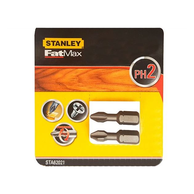 Бита STANLEY PH2 25 мм, 2 шт/уп. (STA62021-XJ), фото  | SNABZHENIE.com.ua