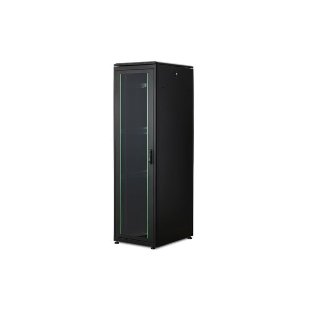 Шафа DIGITUS 19", 42U, Network Unique, передні двері зі склом, 600x800 мм, 1200кг максимально, чорна, фото , зображення 2 | SNABZHENIE.com.ua