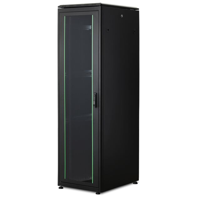 Шафа DIGITUS 19", 42U, Network Unique, передні двері зі склом, 600x800 мм, 1200кг максимально, чорна, фото  | SNABZHENIE.com.ua