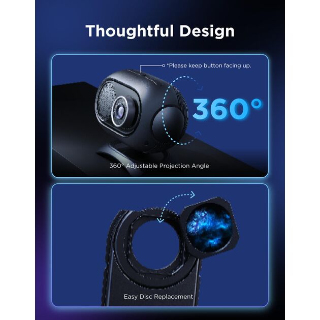 Зірковий проектор Govee H609D Galaxy Light Projector 2 Pro, RGB, WI-FI/Bluetooth, чорний, фото , зображення 3 | SNABZHENIE.com.ua