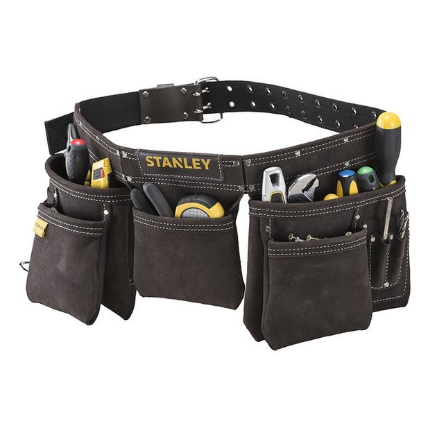 Пояс двойной STANLEY для инструментов, кожаный, 84-133 см (STST1-80113), фото  | SNABZHENIE.com.ua