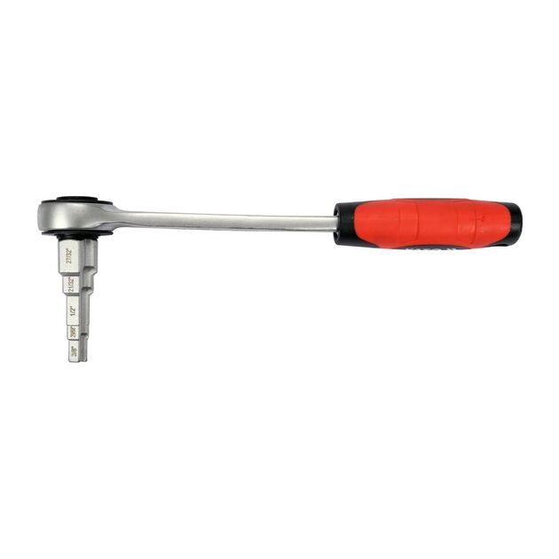 Ключ ступеневий з тріщаткою YATO 1/2" для головок 3/8", 29/68", 1/2", 21/32", 27/32", фото , зображення 2 | SNABZHENIE.com.ua