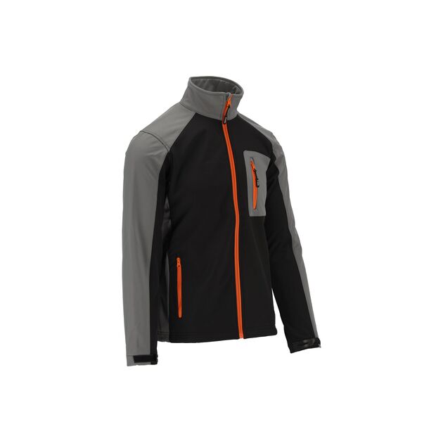 Куртка робоча SOFTSHELL YATO, розмір L, чорнo-сіра, 3 кармана, 96% поліестер, 4% спандекс, фото , зображення 2 | SNABZHENIE.com.ua