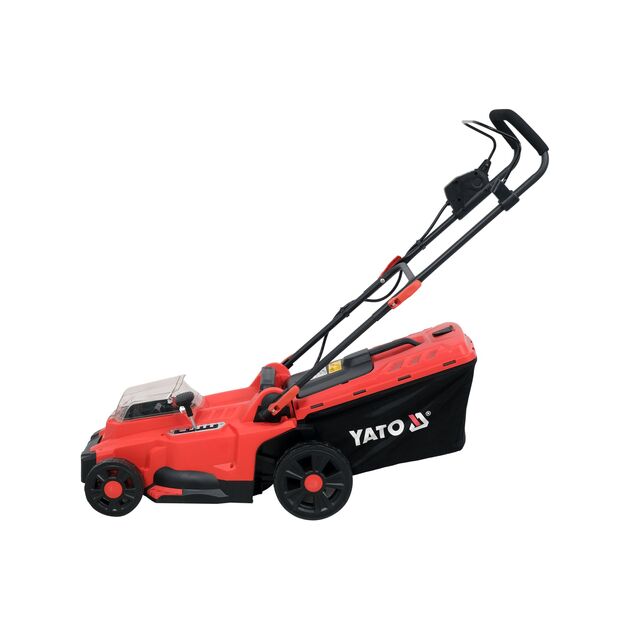Газонокосарка YATO 4-х колесная, 2х Li-Ion 18В, Ø=37см, 35л, фото , изображение 2 | SNABZHENIE.com.ua