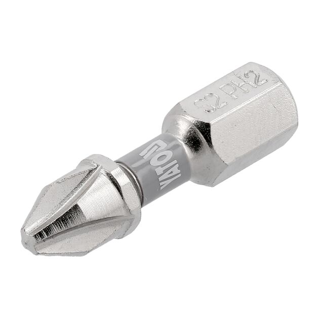 Насадка YATO PH2 25мм, 6-гран 1/4, никель, 2шт. YT-78001, фото , зображення 2 | SNABZHENIE.com.ua