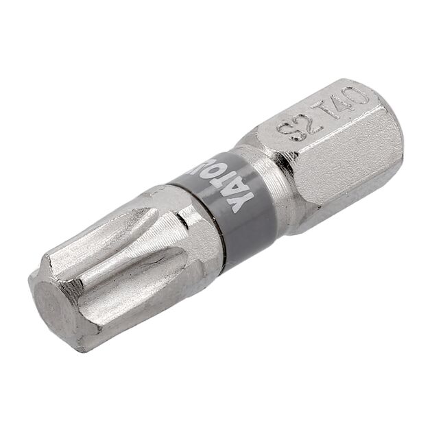 Насадка бітова YATO TORX T40x25 мм, 6-гран 1/4, 2 шт, нікель, фото , зображення 2 | SNABZHENIE.com.ua