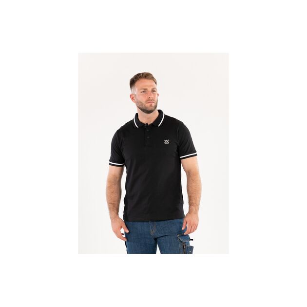 Футболка-поло черная YATO 2XL, 100% хлопок, размер 78x61 см, фото , изображение 2 | SNABZHENIE.com.ua