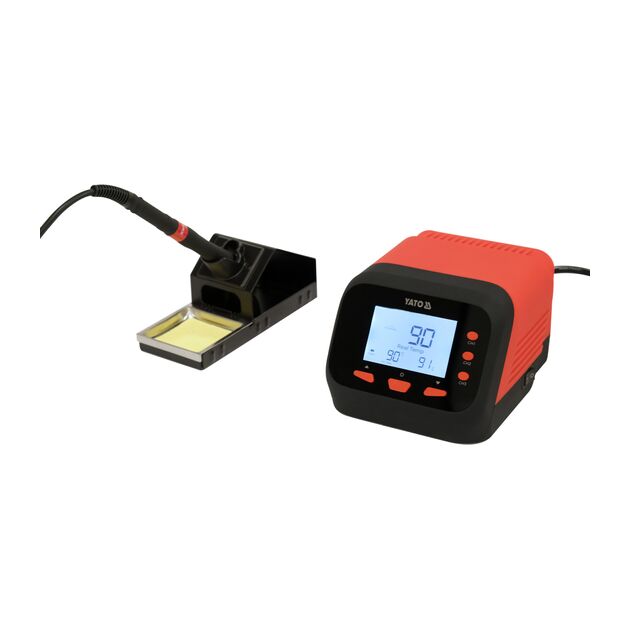 Паяльная станция YATO 110-230V, 75Вт, 90-480°C, жало T12, LCD, фото , изображение 2 | SNABZHENIE.com.ua