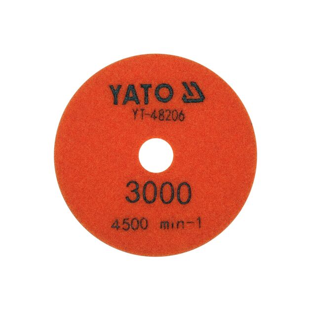 Алмазный шлифовальный круг с липучкой YATO 100 мм, G3000, макс. 4500 об/мин, фото , изображение 2 | SNABZHENIE.com.ua