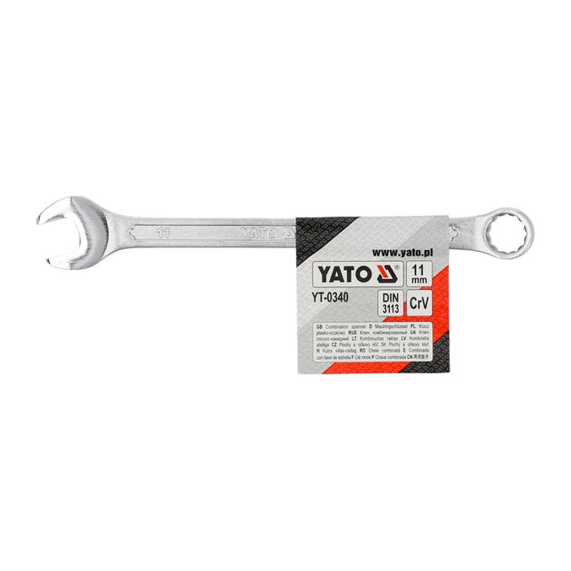 Ключ рожково-накидной YATO CrV, 11 мм, 160 мм [10/180/360], фото , изображение 3 | SNABZHENIE.com.ua