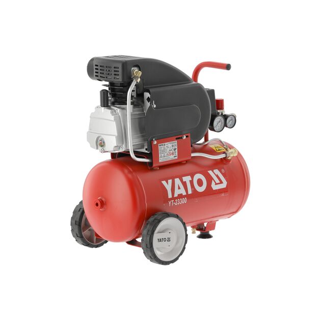 Компрессор YATO 230 В, 1,5 кВт, 8 Bar, 200 л/мин, ресивер 24 л, фото , изображение 2 | SNABZHENIE.com.ua
