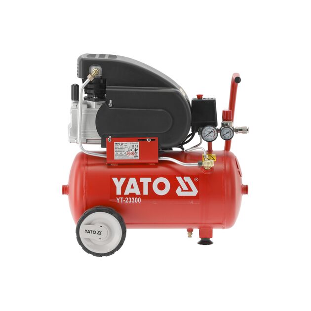 Компрессор YATO 230 В, 1,5 кВт, 8 Bar, 200 л/мин, ресивер 24 л, фото , изображение 3 | SNABZHENIE.com.ua