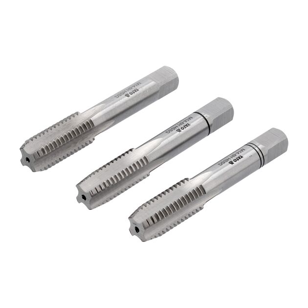 Мітчик YATO М14 х 2 мм, HSS М2, l= 80 мм, 3 шт [20/80], фото , зображення 2 | SNABZHENIE.com.ua