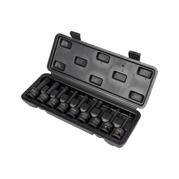 Набор ударных насадок SPLINE YATO 1/2", M4-M16, 9 шт, кейс, фото , изображение 2 | SNABZHENIE.com.ua