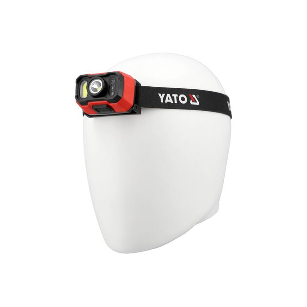 Налобный фонарь YATO 8Вт, аккумулятор Li-Po 3,7 В, 1000/500/100 Лм, YT-085942, фото , изображение 2 | SNABZHENIE.com.ua