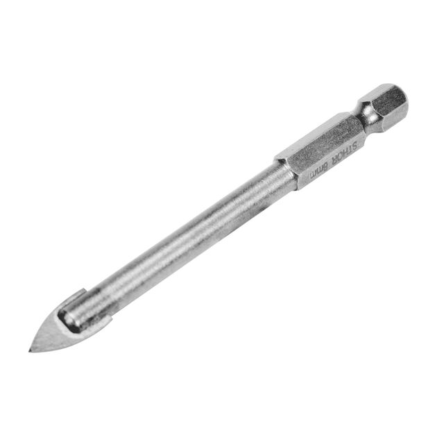Свердло по склу і кераміці STHOR : YG6X, HEX-1/4", Ø= 8 x 80 мм [125], фото , зображення 2 | SNABZHENIE.com.ua