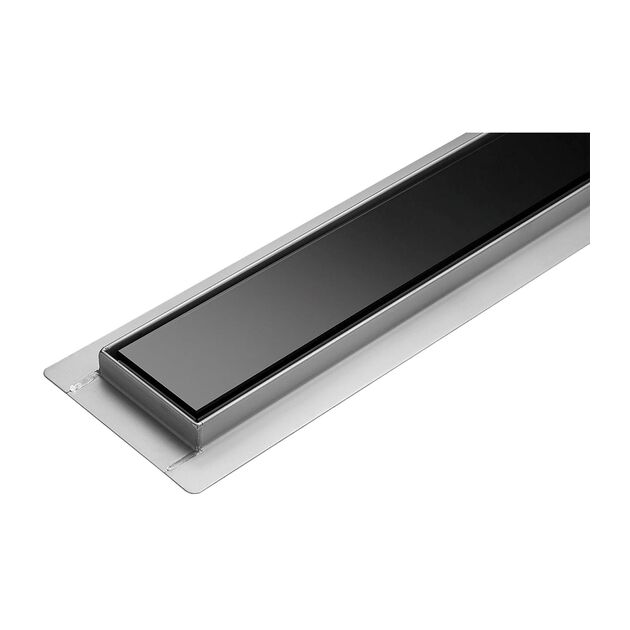 Трап підлоговий для душу з нержавіючої сталі BLACK GLASS FALA; 60х 7х 7 см, фото , зображення 5 | SNABZHENIE.com.ua
