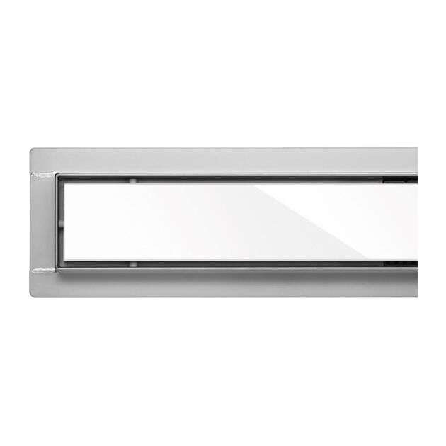 Трап душевой из нержавеющей стали WHITE GLASS FALA, 80х7х7 см, фото , изображение 2 | SNABZHENIE.com.ua