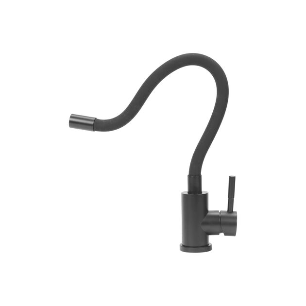Змішувач води FALA BLACK FLEXIBLE для раковини з гнучкою чорною лійкою, фото , зображення 3 | SNABZHENIE.com.ua
