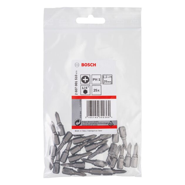 Насадка для загвинчування Extra-Hart PH 1, 25 мм BOSCH, фото , зображення 2 | SNABZHENIE.com.ua