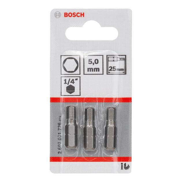 Насадка для загвинчування Extra-Hart HEX 5, 25 мм BOSCH, фото , зображення 2 | SNABZHENIE.com.ua