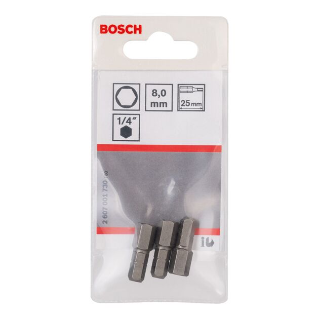 Насадка для загвинчування Extra-Hart HEX 8, 25 мм BOSCH, фото , зображення 2 | SNABZHENIE.com.ua