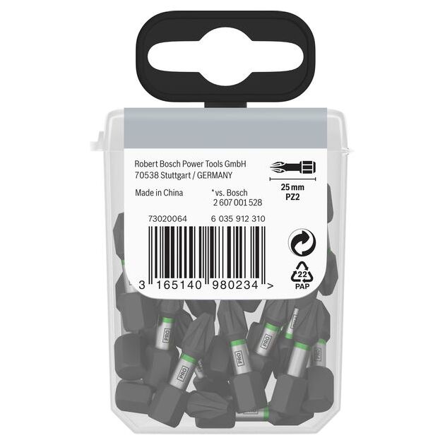 Бита PZ2 25 мм Impact Control TicTac 25шт BOSCH (2607002804), фото , изображение 5 | SNABZHENIE.com.ua
