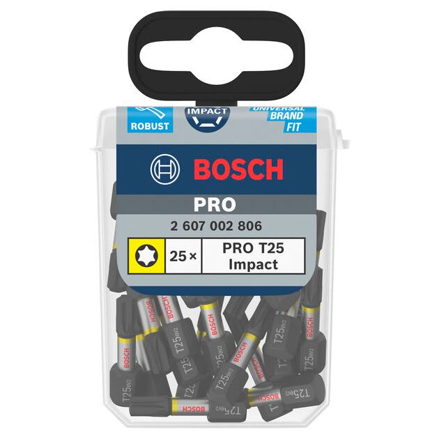 Бита T25 x 25 мм Impact Control TicTac, 25 шт, BOSCH, фото , изображение 3 | SNABZHENIE.com.ua