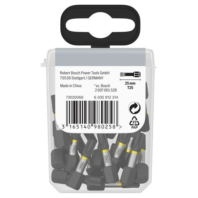 Бита T25 x 25 мм Impact Control TicTac, 25 шт, BOSCH, фото , изображение 4 | SNABZHENIE.com.ua