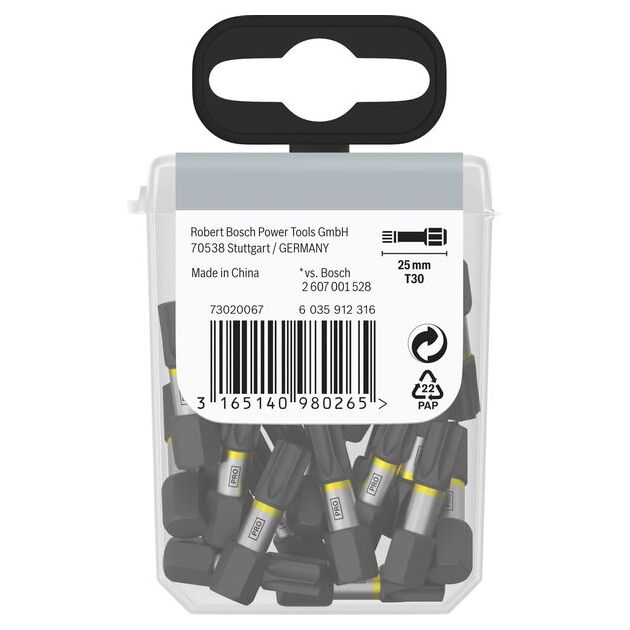 Бита T30, 25 мм, Impact Control TicTac, 25 шт, BOSCH, фото , изображение 4 | SNABZHENIE.com.ua
