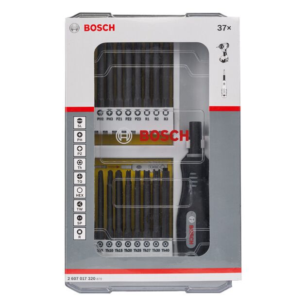 Набор из 37 бит для шуруповерта с держателем BOSCH, фото , изображение 2 | SNABZHENIE.com.ua