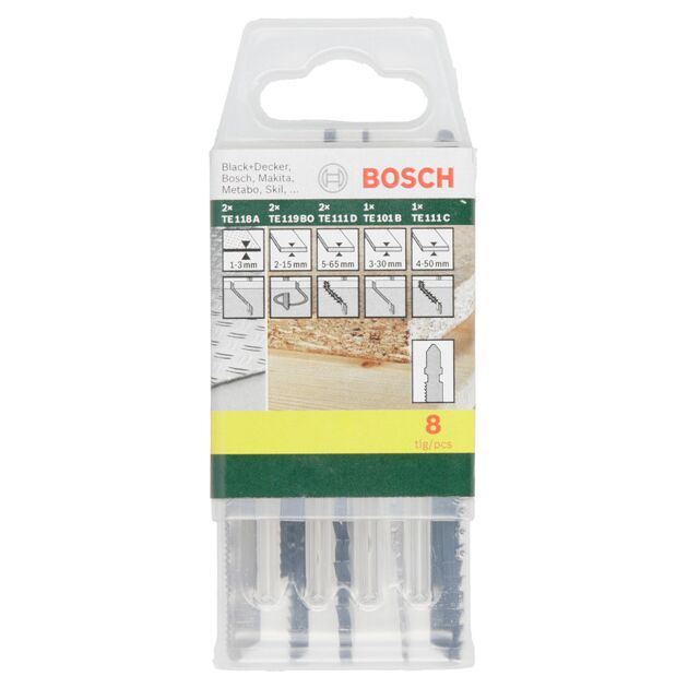 Набор полотен для лобзика SORT, Т-ХВОС, 8 шт, BOSCH (2607019458), фото , изображение 2 | SNABZHENIE.com.ua