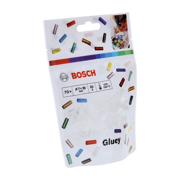 Клеєві стержні Bosch для Gluey 7x20 мм 70 шт. прозорі BOSCH (2608002004), фото , зображення 2 | SNABZHENIE.com.ua