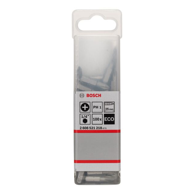 Бита PH1 x 25 мм, ECO, 100 шт. BOSCH (2608521218), фото , зображення 2 | SNABZHENIE.com.ua