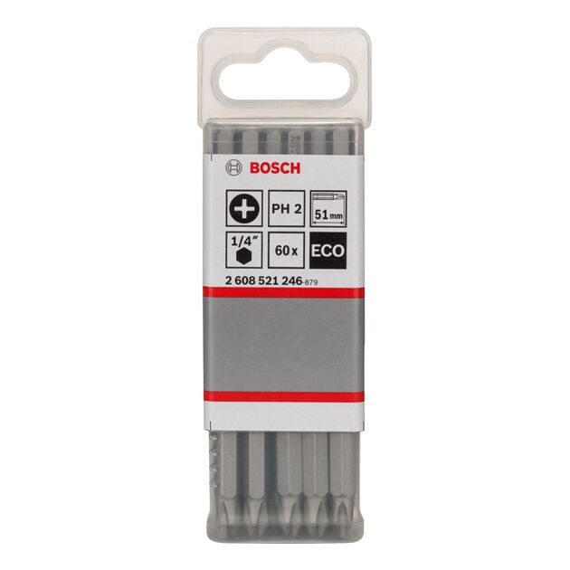 Бита PH2 50 мм, ECO, 60 шт. BOSCH (2608521246), фото , изображение 2 | SNABZHENIE.com.ua
