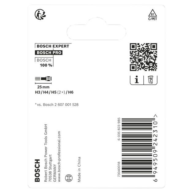 Насадка PRO Hex Impact, H3, H4, H5(x2), H6, 25 мм, 5 шт. BOSCH, фото , зображення 4 | SNABZHENIE.com.ua