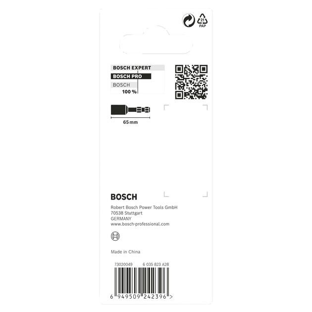 Торцевой ключ PRO Nutsetter Impact, 1/4" x 65 мм, 2 шт. BOSCH, фото , изображение 4 | SNABZHENIE.com.ua