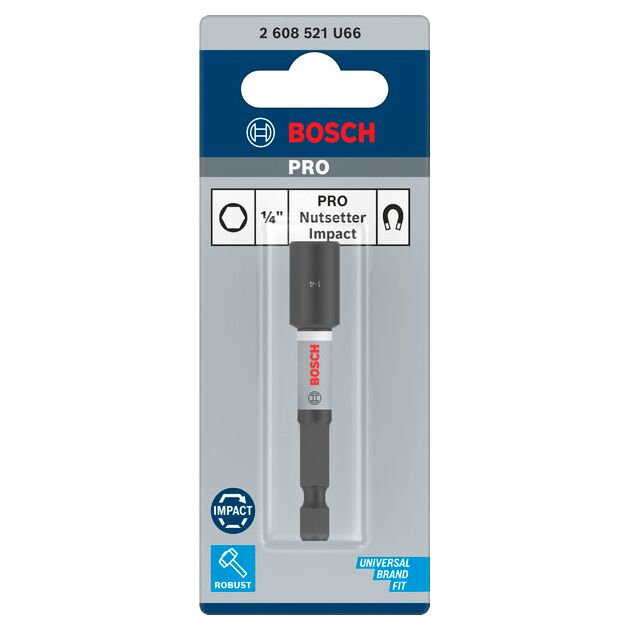 Торцевой ключ PRO Nutsetter Impact, 1/4" x 65 мм, 2 шт. BOSCH, фото , изображение 2 | SNABZHENIE.com.ua