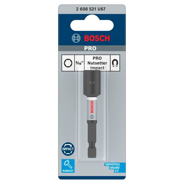 Торцевой ключ PRO Nutsetter Impact, 5/16" x 65 мм, 2 шт. BOSCH, фото , изображение 2 | SNABZHENIE.com.ua