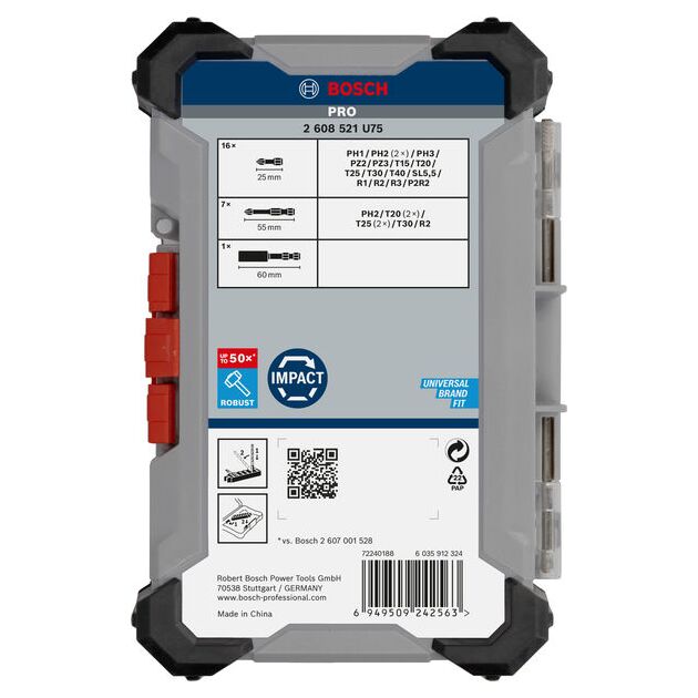 Набір PRO Impact Screwdriving Set, 24 шт. BOSCH, фото , зображення 4 | SNABZHENIE.com.ua