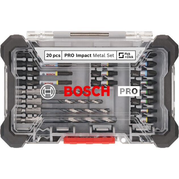 Набір PRO Impact Screwdriving and Metal Drilling Mixed Set, 20 шт. BOSCH, фото , зображення 2 | SNABZHENIE.com.ua