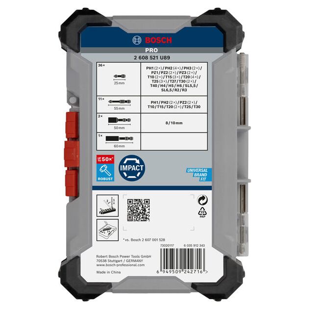 Набор бит для шуруповерта PRO Impact, 50 шт., BOSCH, фото , изображение 4 | SNABZHENIE.com.ua