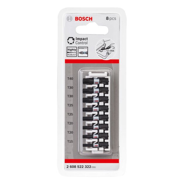 Комплект насадок для ударних дрилів-шуруповертів Impact Control, 8 шт. (PZ2 – 8 шт.) BOSCH, фото , зображення 2 | SNABZHENIE.com.ua