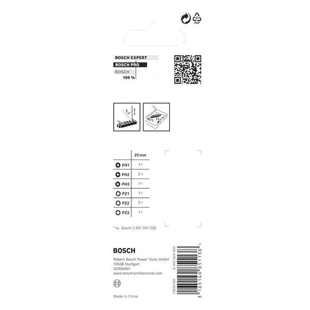 Комплект насадок Impact Control, 8 шт. BOSCH (PH1, PH2, PH3, PZ2, PZ3), фото , изображение 5 | SNABZHENIE.com.ua