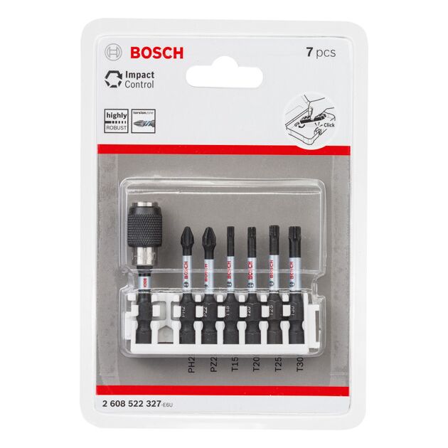 Биты для шуруповерта BOSCH PH2, PZ2, T15-T30, магнитный держатель, 7 шт., фото , изображение 3 | SNABZHENIE.com.ua