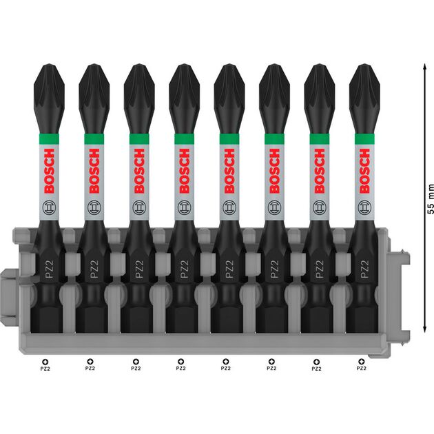 Комплект насадок для ударних дрилів-шуруповертів Impact Control, 8 шт. (PZ2 – 8 шт.) BOSCH, фото , зображення 4 | SNABZHENIE.com.ua