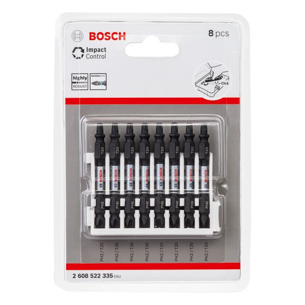 Набор бит для шуруповерта с ударной функцией, 8 шт. BOSCH, фото , изображение 2 | SNABZHENIE.com.ua