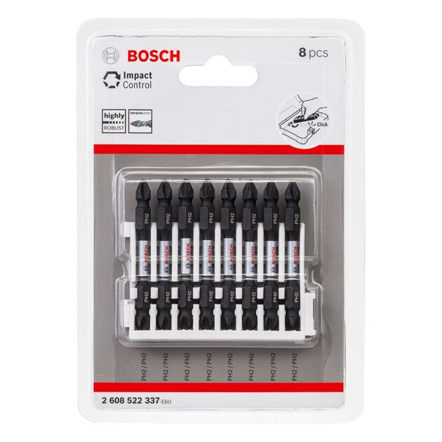 Биты для шуруповерта PH2, 65 мм, ударные, 8 шт., BOSCH, фото , изображение 3 | SNABZHENIE.com.ua